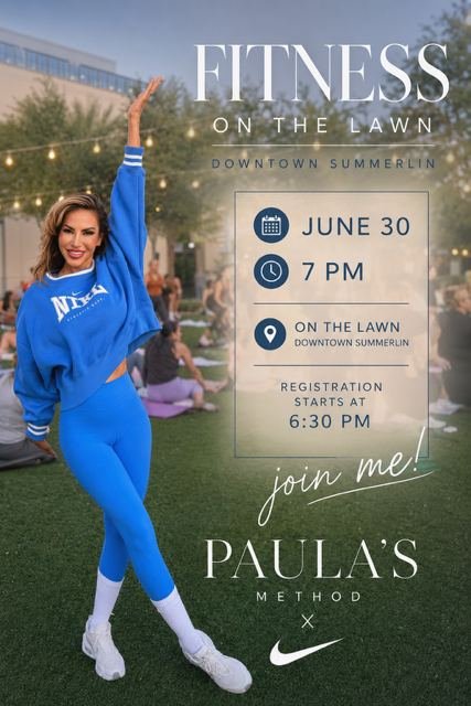 Past event flyer: pilates on the lawn