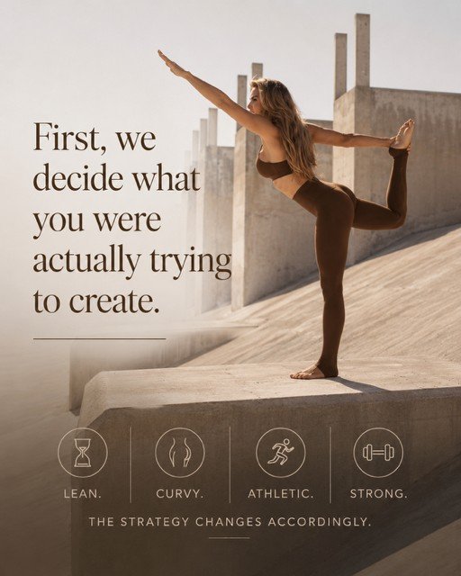Paula's Method: first, we decide what you were actually trying to create — lean, curvy, athletic, or strong; the strategy changes accordingly